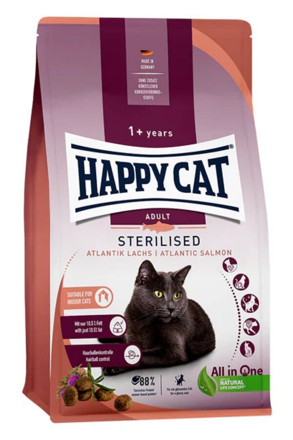 Happy Cat Atlantic Lachs Somonlu Kısırlaştırılmış Kedi Maması 1.3kg - 1