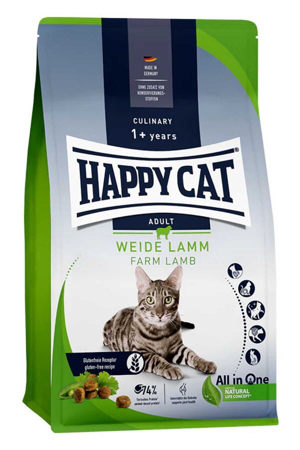 Happy Cat Culinary Weide Lamm Kuzu Etli Yetişkin Kedi Maması 4kg - 1