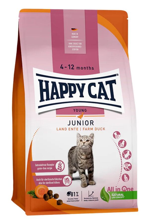 Happy Cat Junior Land Ente Ördekli Tahılsız Yavru Kedi Maması 4kg