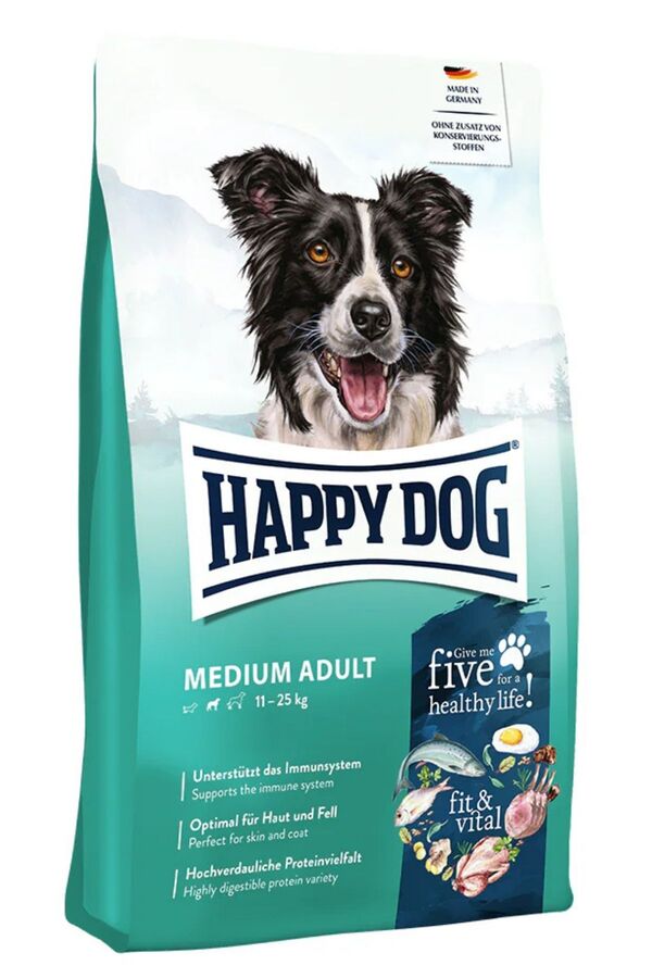 Happy Dog Fit Vital Kuzulu ve Kümes Hayvanlı Orta Irk Yetişkin Köpek Maması 12kg