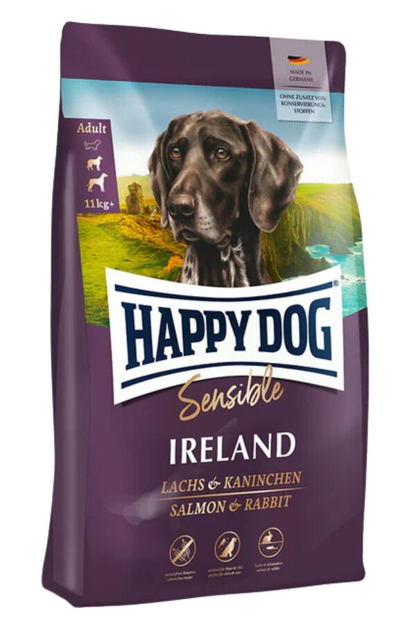 Happy Dog Ireland Somon Balıklı ve Tavşanlı Orta ve Büyük Irk Yetişkin Köpek Maması 4kg