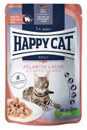 Happy Cat - Happy Cat Somonlu Tahılsız Kedi Yaş Maması 85gr