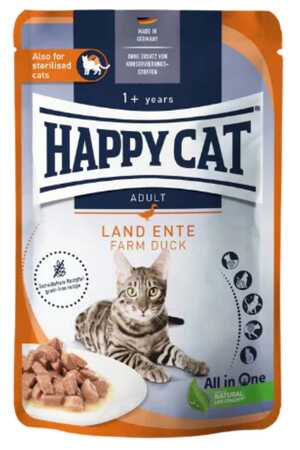 HAppy Cat - Happy Cat Ördekli Tahılsız Yetişkin Kedi Yaş Maması 85gr