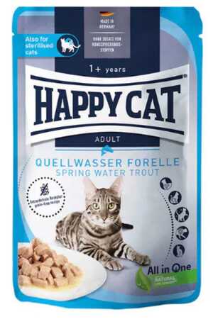 HAppy Cat - Happy Cat Alabalıklı Tahılsız Yetişkin Kedi Yaş Maması 85gr