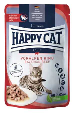 HAppy Cat - Happy Cat Sığır Etli Tahılsız Yetişkin Kedi Yaş Mama 85gr
