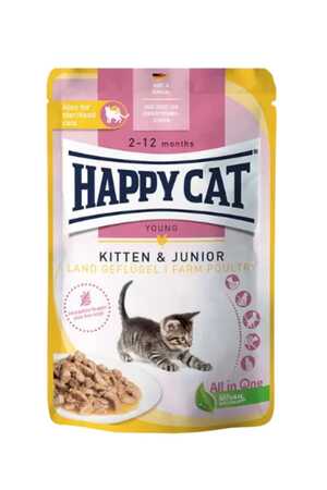 Happy Cat - Happy Cat Tahılsız Tavuklu Yavru Kedi Yaş Maması 85gr