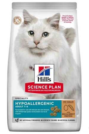 HILLS - Hills Science Plan Hypoallergenic Yumurta ve Böcek Proteinli Yetişkin Kedi Maması 7kg HILLS - Hills Science Plan Hypoallergenic Yumurta ve Böcek Proteinli Yetişkin Kedi Maması 7kg