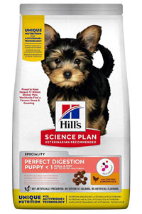 HILLS - Hills Perfect Digestion Tavuklu ve Esmer Pirinçli Küçük Irk Yavru Köpek Maması 6kg