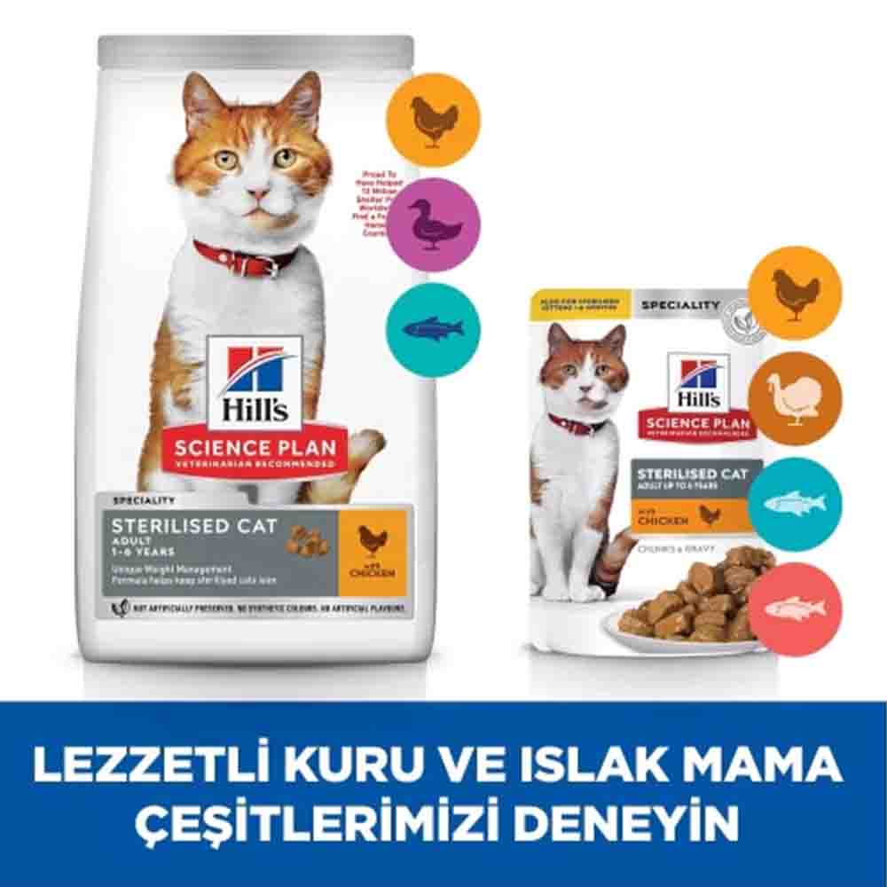 Hills Tavuklu Kısırlaştırılmış Yetişkin Kedi Maması 10kg - 4