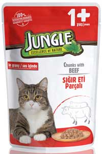 JUNGLE - Jungle Gravy Biftekli Kedi Konservesi 100gr