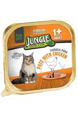 JUNGLE - Jungle Tavuklu Kısırlaştırılmış Kedi Konservesi 100gr