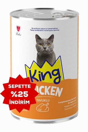 King Sos İçerisinde Et Parçacıklı Tavuklu Kedi Konservesi 400 gr - Thumbnail