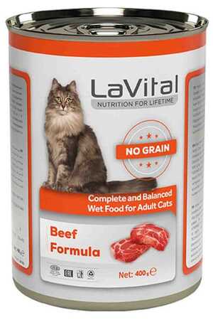 LAVITAL - Lavital Tahılsız Biftekli Ezme Yetiskin Kedi Konservesi 400gr