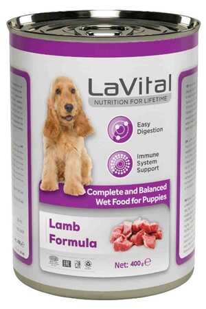 LAVITAL - Lavital Puppy Kuzu Etli Ezme Yavru Köpek Konservesi 400gr