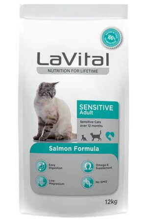 LAVITAL - Lavital Sensitive Somonlu Yetişkin Kedi Maması 12kg