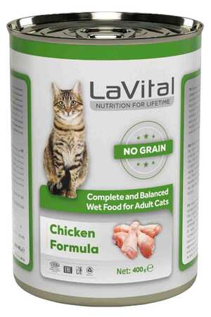 LAVITAL - Lavital Tahılsız Tavuk Etli Ezme Yetiskin Kedi Konservesi 400gr