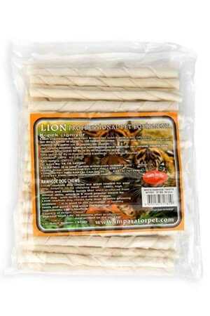 LIONPET - LionPet Beyaz Burgu Twist Köpek Ödül Çubuğu 5'' 5.6g 50li