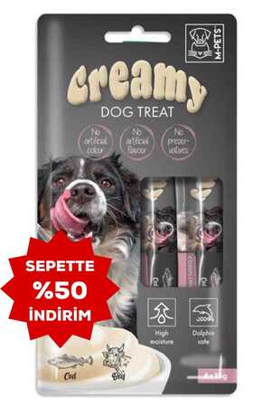 M-Pets Creamy Morina Balıklı ve Biftekli Köpek Ödülü 4x15gr - Thumbnail
