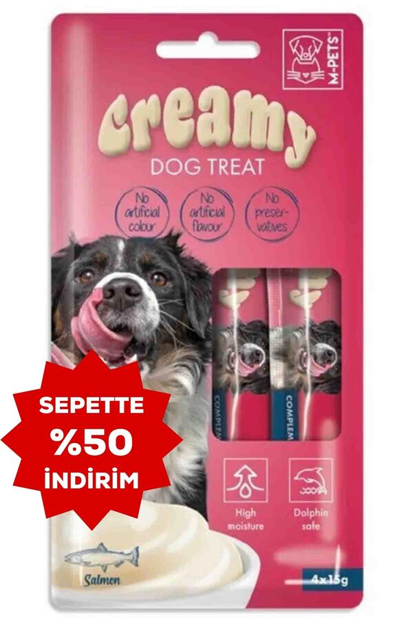 M-Pets Creamy Somonlu Köpek Ödülü 4x15gr