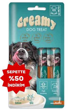 M-Pets Creamy Somonlu ve Biftekli Köpek Ödülü 4x15gr - Thumbnail