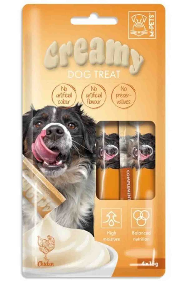 M-Pets Creamy Tavuklu Köpek Ödülü 4x15gr M-Pets Creamy Tavuklu Köpek Ödülü 4x15gr