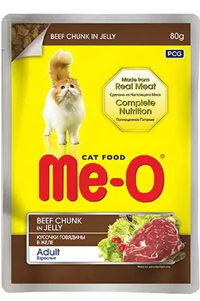 ME-O - Me-O Adult Jöle İçerisinde Biftekli Yetişkin Kedi Konservesi 80gr