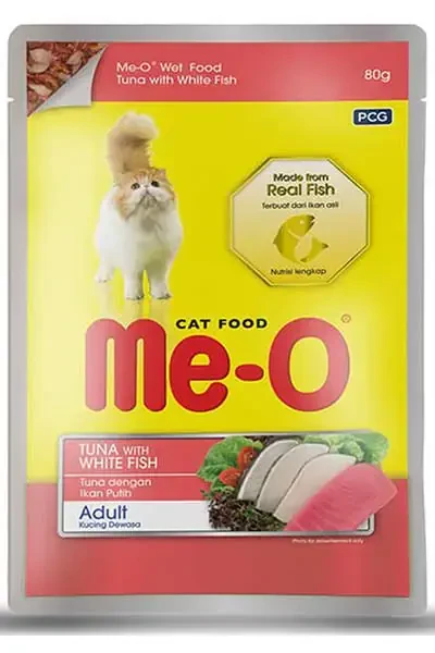 Me-O Jöleli Ton Balıklı ve Alabalıklı Yetişkin Kedi Konservesi 80gr