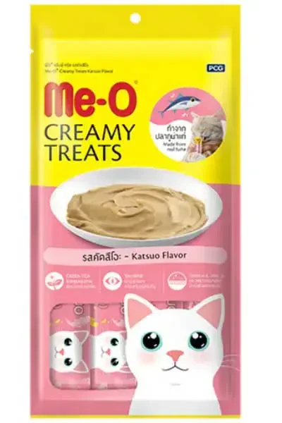 ME-O - Me-O Kremalı Çizgili Orkinos Balıklı Kedi Sıvı Ödül Maması 4x15gr ME-O - Me-O Kremalı Çizgili Orkinos Balıklı Kedi Sıvı Ödül Maması 4x15gr