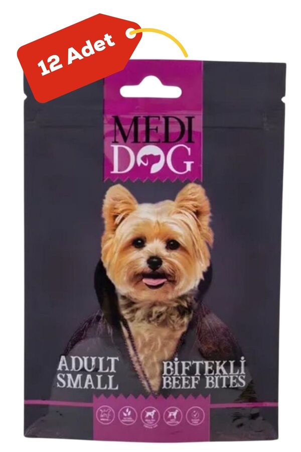 Medi Dog Biftekli Yetişkin Küçük Irk Köpek Ödül Maması 12x80 gr 12li