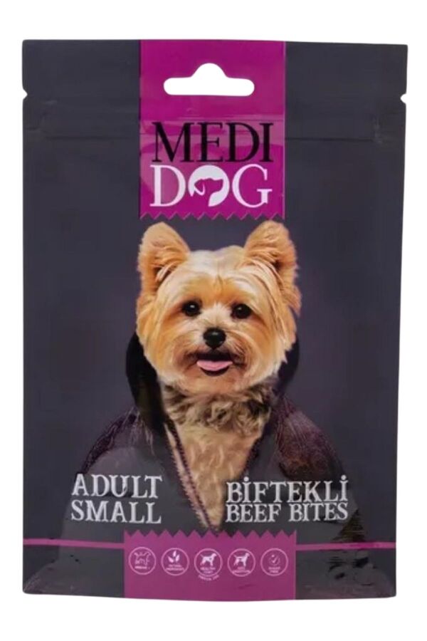 Medi Dog Biftekli Yetişkin Küçük Irk Köpek Ödül Maması 80gr