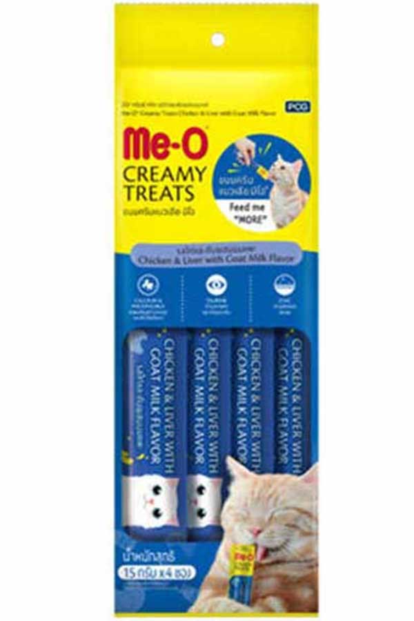 Meo Creamy Tavuk & Ciğer İle Keçi Sütlü Kedi Ödülü 4x15 Gr