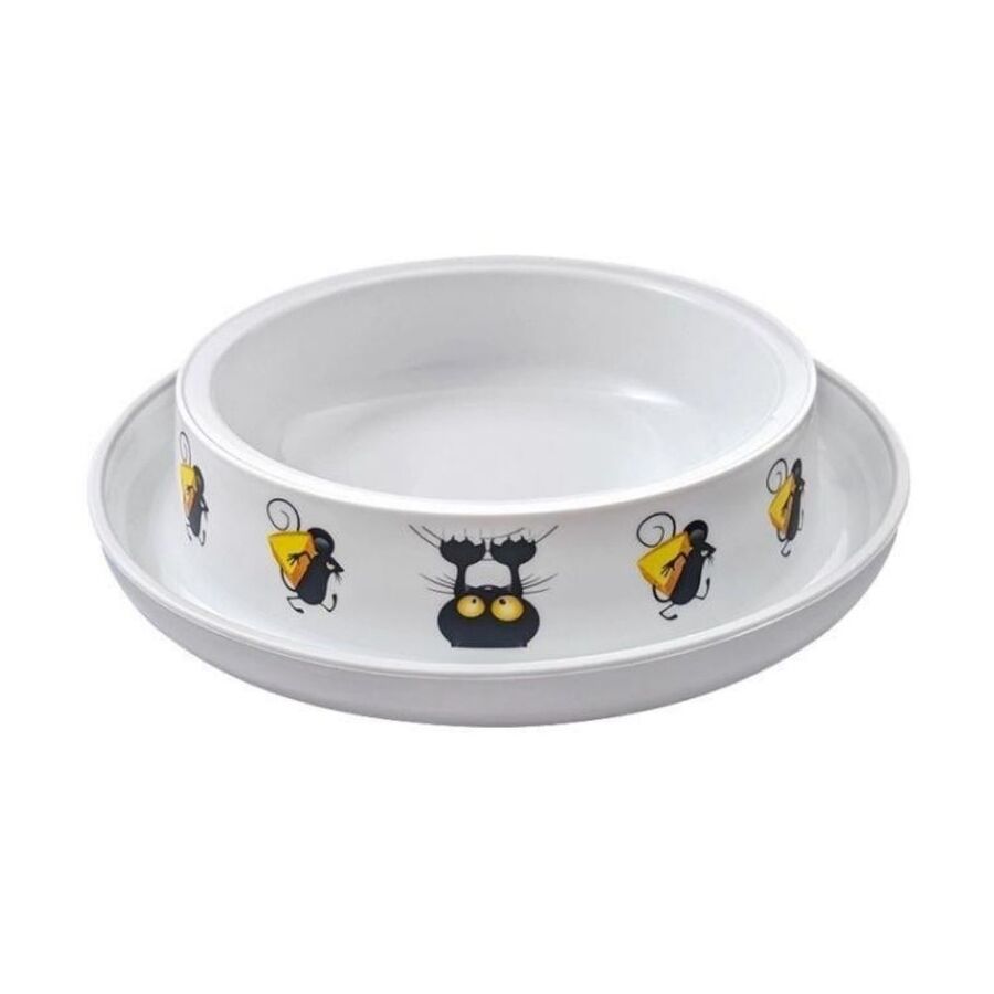 Moderna Trendy Kedi ve Fare Desenli Kedi Mama Kabı 210ml