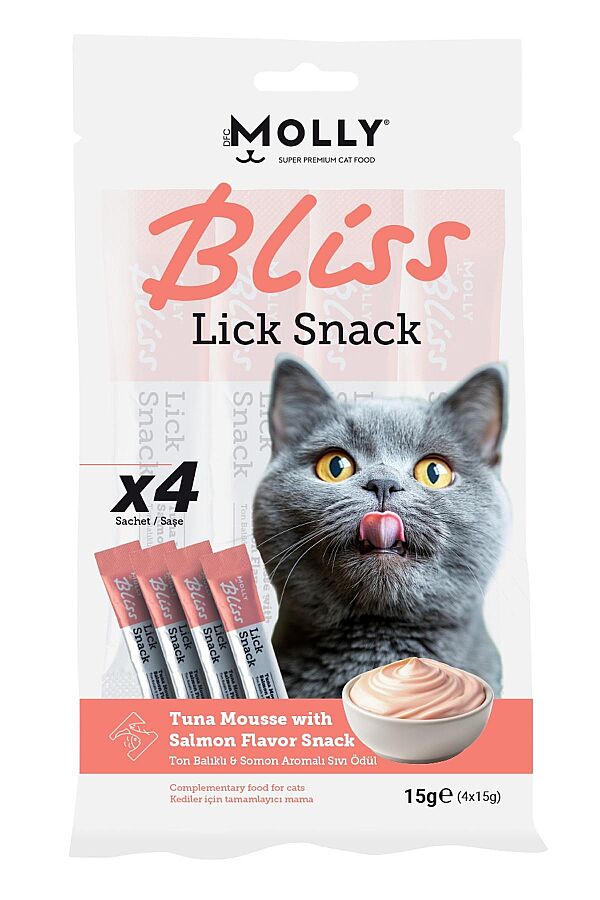 Molly Bliss Ton Balıklı ve Somonlu Krema Kedi Ödül Maması 4x15gr - 1