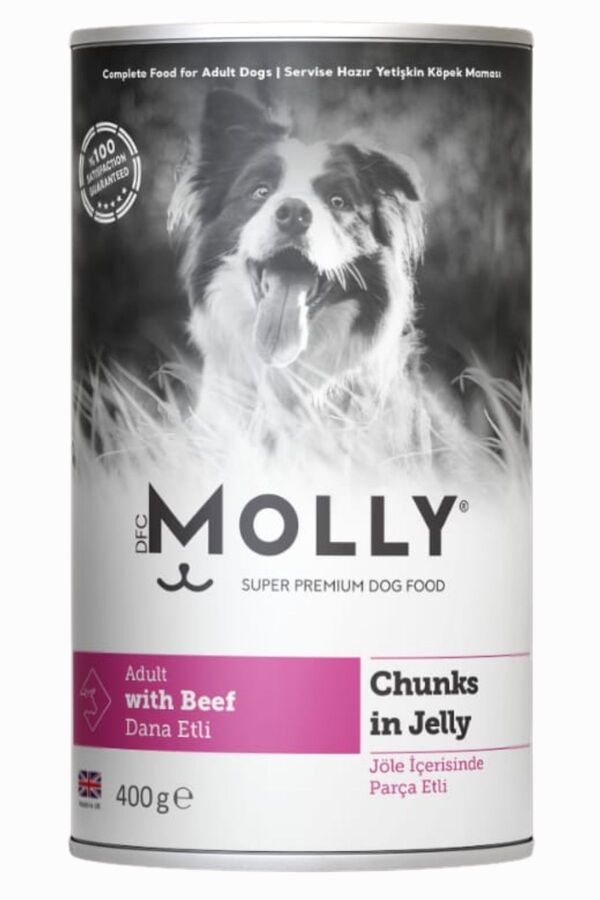 Molly Jöle İçinde Parça Dana Etli Yetişkin Köpek Konservesi 400gr