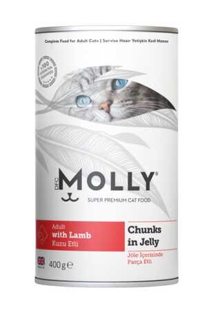 MOLLY - Molly Jöle İçinde Parça Kuzu Etli Yetişkin Kedi Konservesi 400gr