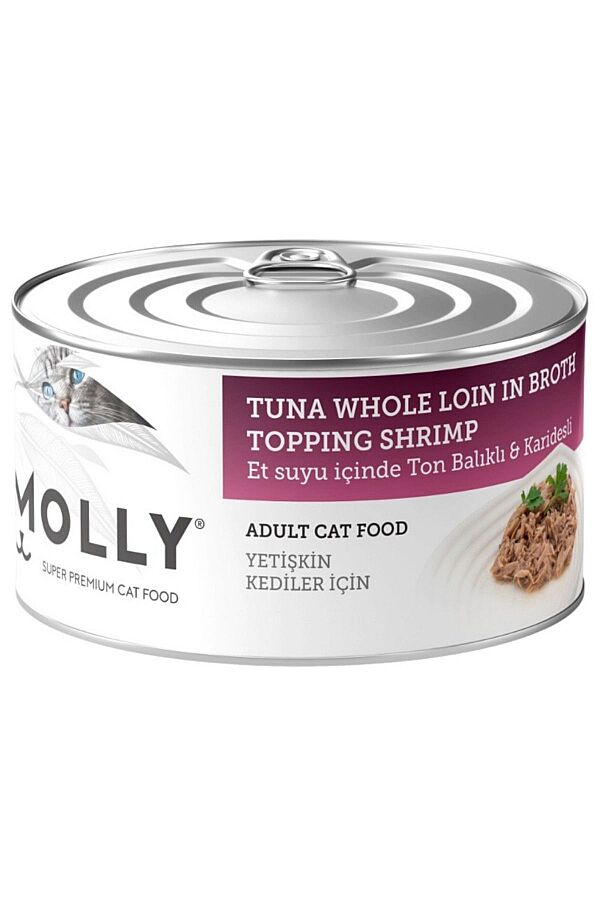 Molly Et Suyu İçerisinde Ton Balıklı ve Karidesli Yetişkin Kedi Konservesi 85gr - 1