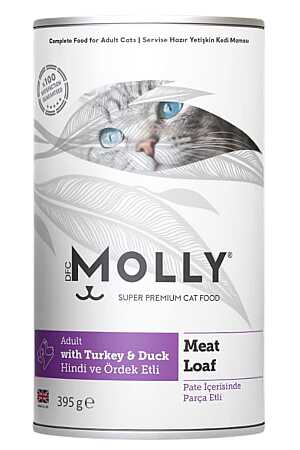 Molly Ezme Hindi ve Ördek Etli Yetişkin Kedi Konservesi 395gr