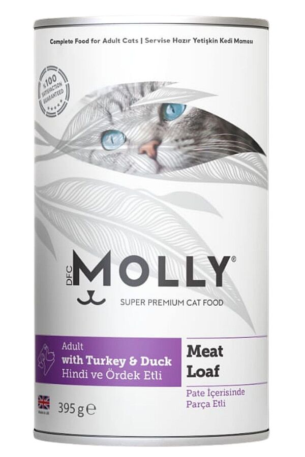 Molly Ezme Hindi ve Ördek Etli Yetişkin Kedi Konservesi 395gr - 1