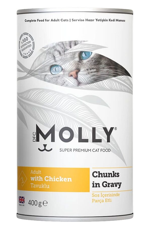 Molly Sos İçerisinde Tavuklu Yetişkin Kedi Konservesi 400gr - 1