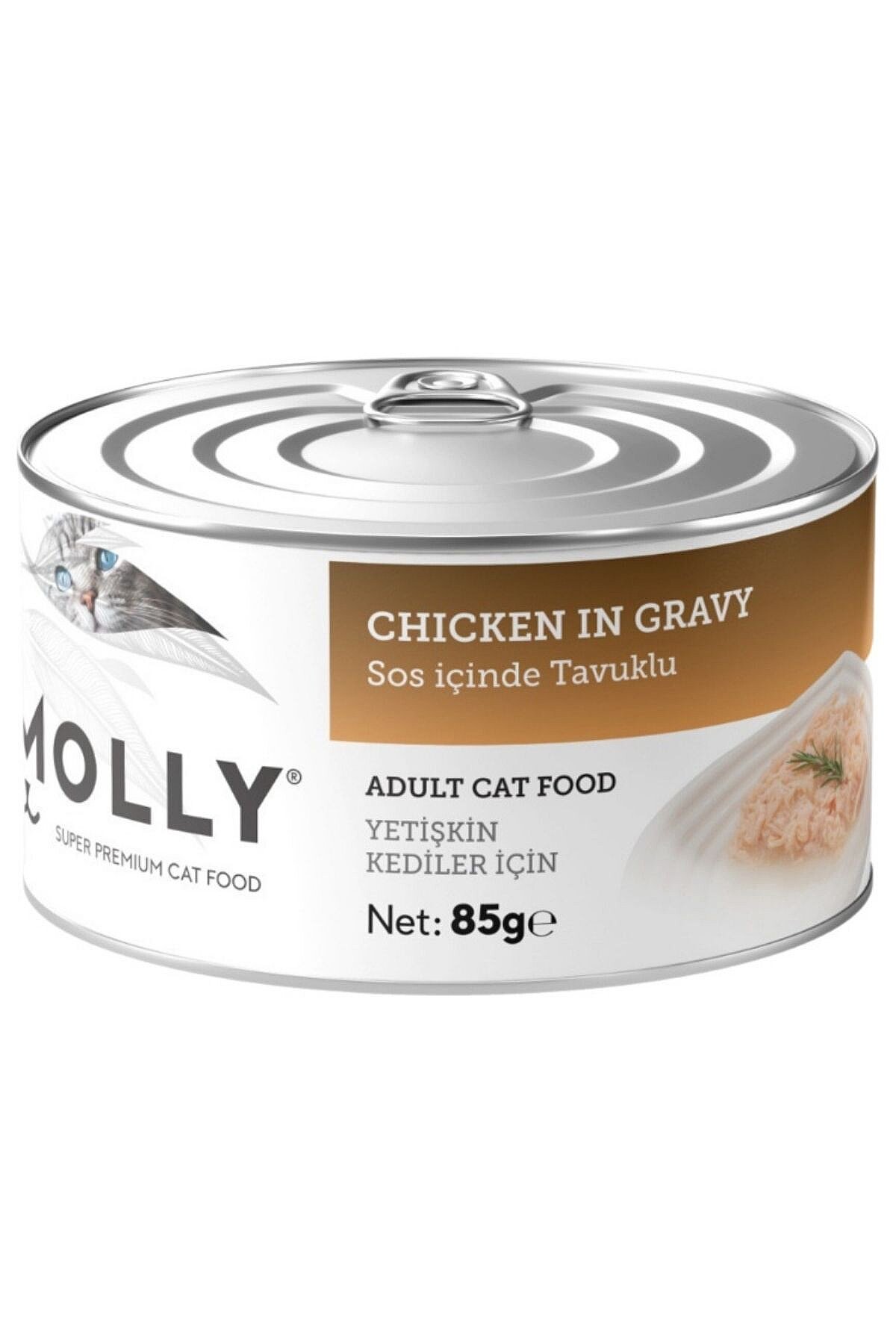 Molly Sos İçerisinde Tavuklu Yetişkin Kedi Konservesi 85gr