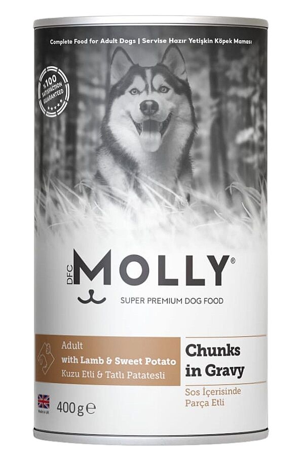 Molly Sos İçerisinde Kuzu Etli ve Tatlı Patatesli Yetişkin Köpek Konservesi 400gr - 1