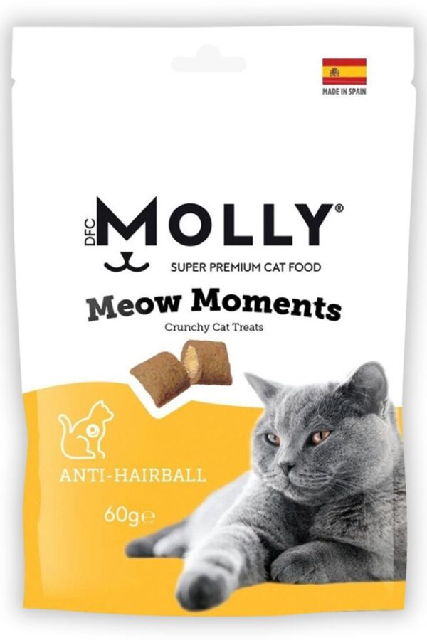 Molly Meow Moments Anti-Hairball Tüy Yumağı Kontrolü İçin Kedi Ödül Maması 60gr Molly Meow Moments Anti-Hairball Tüy Yumağı Kontrolü İçin Kedi Ödül Maması 60gr