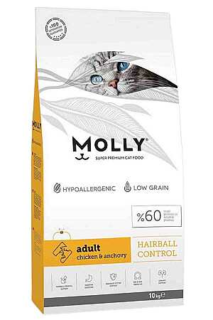 Molly Tavuklu ve Hamsili Yetişkin Kedi Maması 10kg