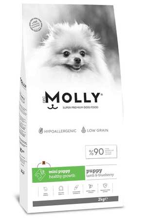MOLLY - Molly Kuzulu ve Yabanmersinli Mini Irk Yavru Köpek Maması 2kg