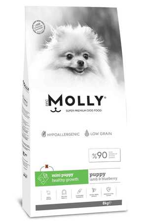 MOLLY - Molly Kuzulu ve Yabanmersinli Mini Irk Yavru Köpek Maması 8kg