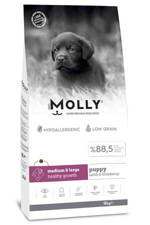 MOLLY - Molly Kuzulu Yabanmersinli Orta ve Büyük Irk Yavru Köpek Maması 15kg