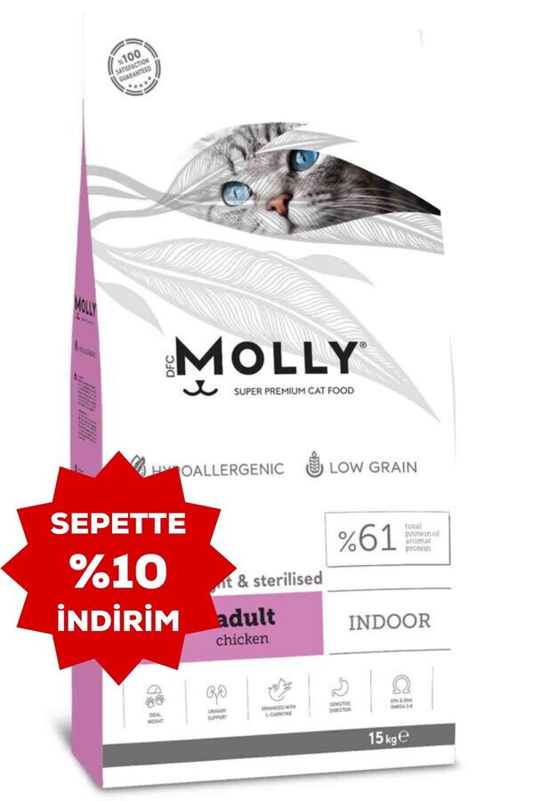 Molly Tavuklu Light Kısırlaştırılmış Kedi Maması 15kg