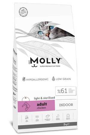 Molly Tavuklu Light Kısırlaştırılmış Kedi Maması 2kg - Thumbnail