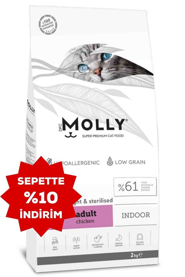 Molly Tavuklu Light Kısırlaştırılmış Kedi Maması 2kg