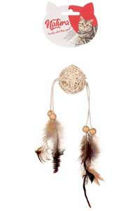 NATURA - Natura Uzun Tüylü Bambu Top Kedi Oyuncak 25 cm